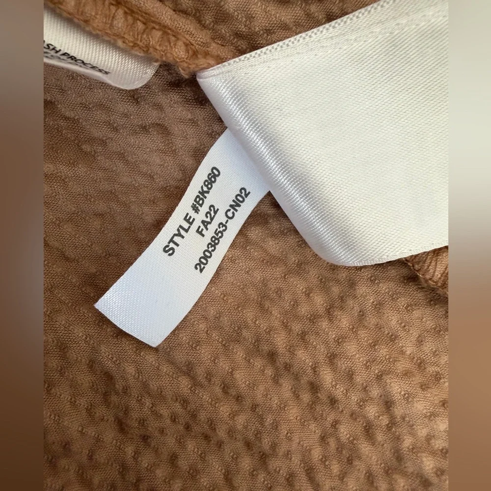 J. Crew Zip Front Cinched Waist Textured Corduroy Dress Pale Mocha Women Size 6